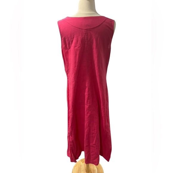 Coldwater Creek Vibrant Pink Linen-Blend Sleeveless Dress-size Med - Picture 4 of 8